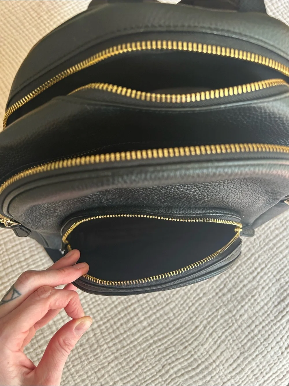 Coach Court Black Pebbled Leather Everyday Backpack